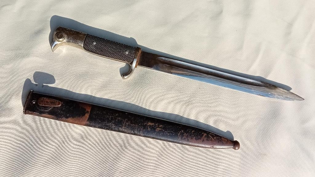 Baïonnette allemande k98 WW2 Anton Wingen Solingen, Collections, Enlèvement ou Envoi, Armée de terre, Couteau ou Poignard