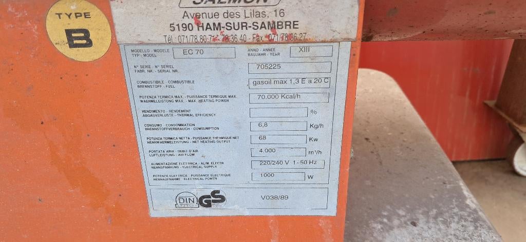 Canon à chaleur, Bricolage & Construction, Enlèvement, Utilisé, 800 watts ou plus, Autres types