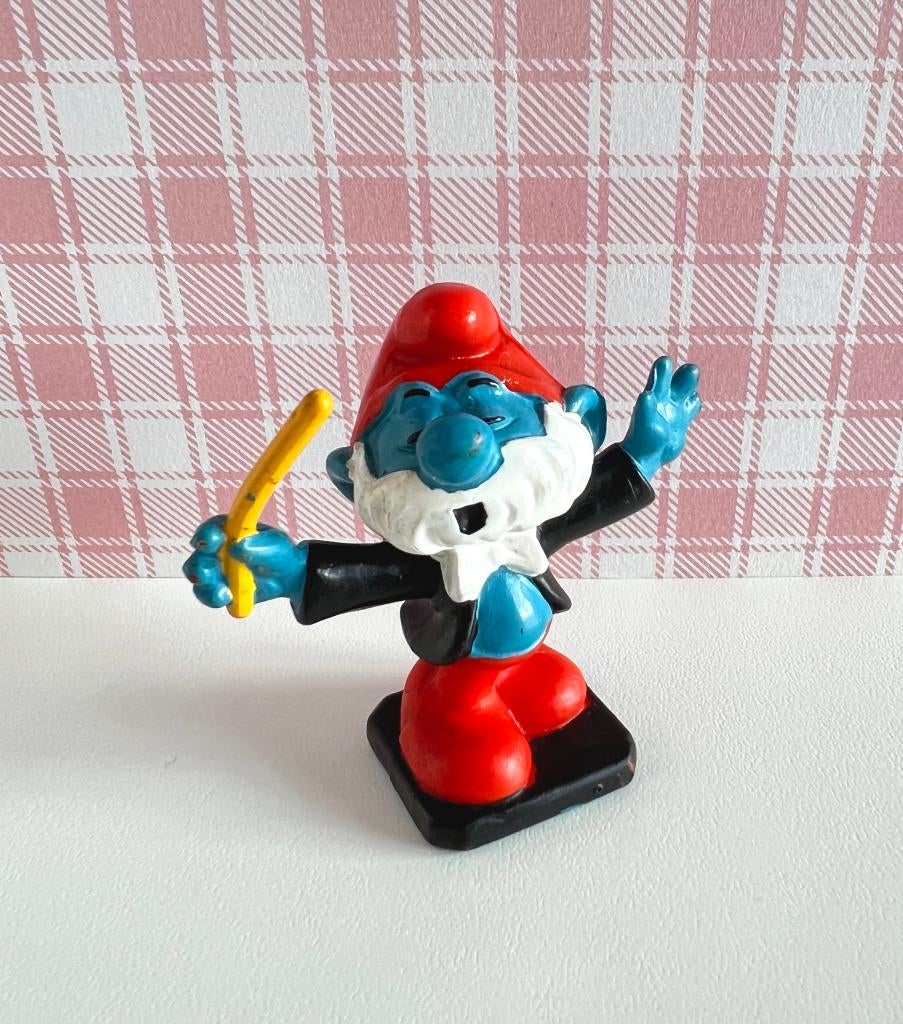 Figurine Grand Schtroumpf chef d'orchestre - Bully, Verzamelen, Smurfen, Gebruikt, Stripboek, Grote Smurf, Ophalen of Verzenden
