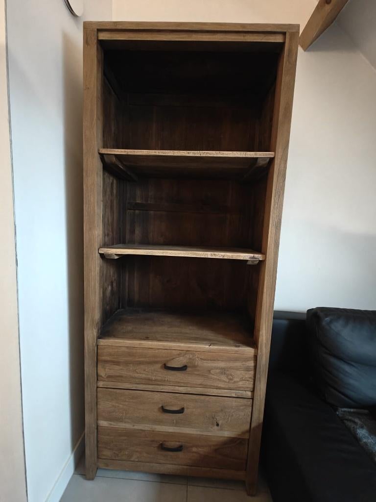 Armoire ouverte, bibliothèque (bois massif), Maison & Meubles, 25 à 50 cm, Moins de 100 cm, Enlèvement, Utilisé