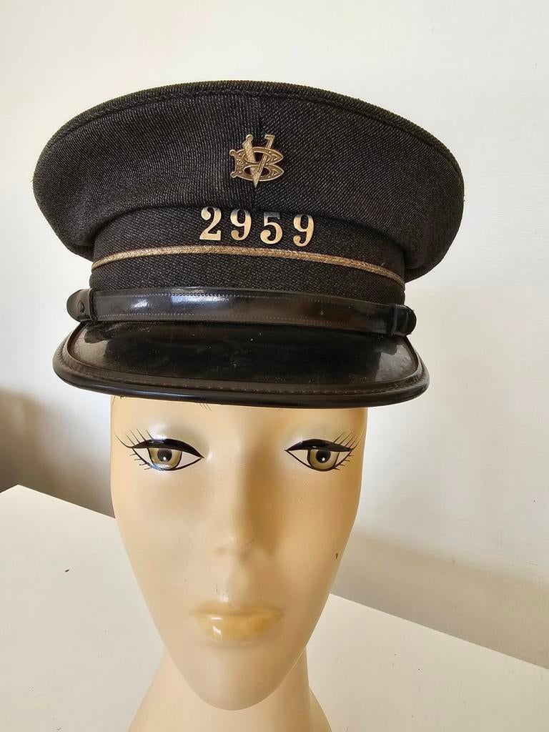 vintage Belgische kepie of uniformpet postbode, Verzamelen, Spoorwegen en Tram, Ophalen of Verzenden