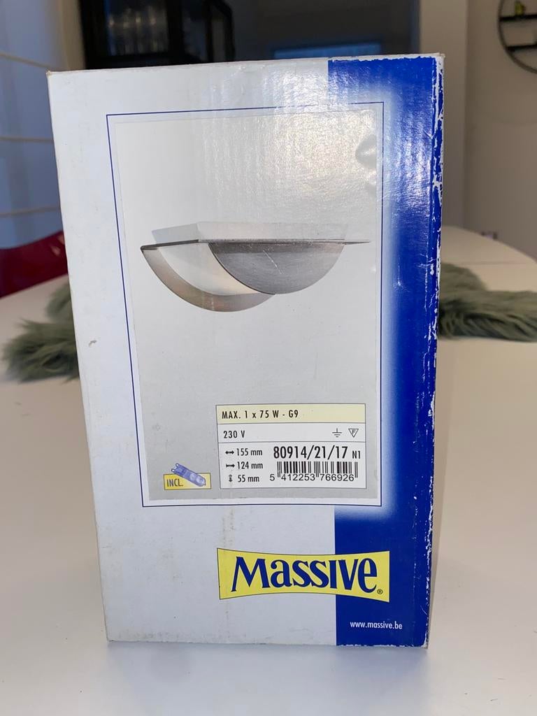 2 appliques murales modernes de Massive avec verre, Maison & Meubles, Lampes | Appliques, Enlèvement, Neuf, Verre, Modern