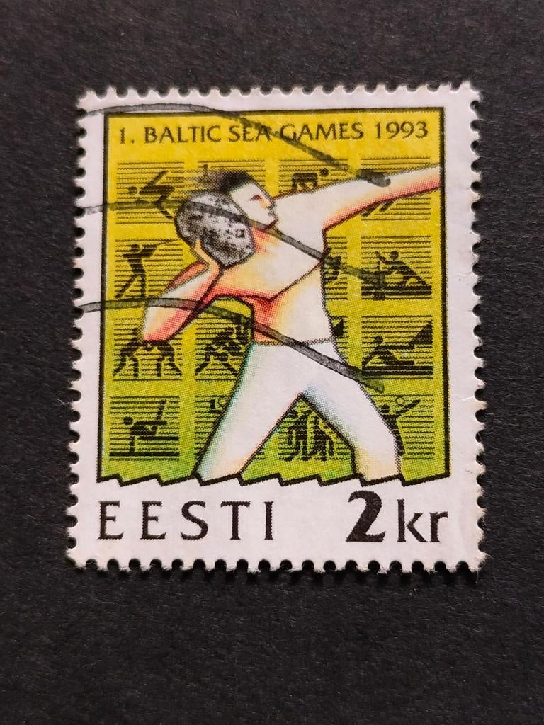 Estland 1993 - sport - Baltic Games - steengooien, Verzenden, Overige landen, Gestempeld