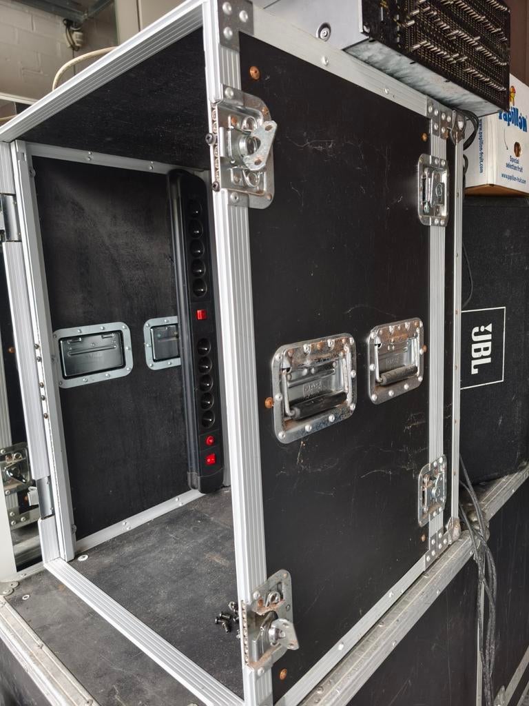 Flightcase rack + stroom kabel 10x stekker, Muziek en Instrumenten, Behuizingen en Koffers, Ophalen of Verzenden, Flightcase