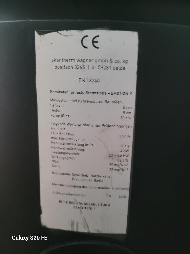 Poêle Skantherm Emotion S – Pivotant, Maison & Meubles, Poêles, Utilisé, Poêle à bois, Bois, Enlèvement