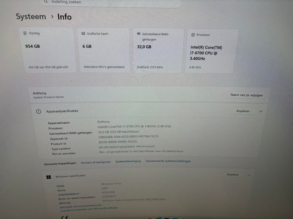 Pc gaming a vendre, Computers en Software, Windows Laptops, Ophalen, Gebruikt, Met videokaart, 32 GB