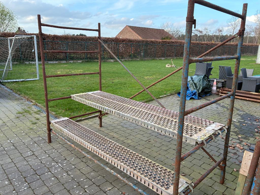 Stelling (40m2 werkopp.)., Doe-het-zelf en Bouw, Metalen, Ophalen, Gebruikt, IJzer