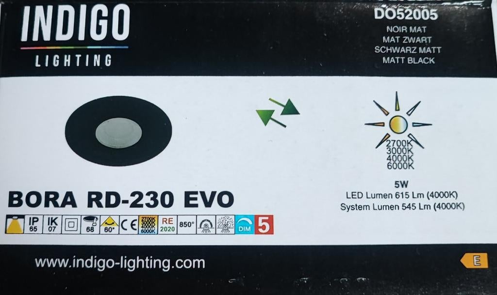 Spot LED encastrable INDIGO Bora RD-230 EVO IP65 – noir/bl, Maison & Meubles, LED