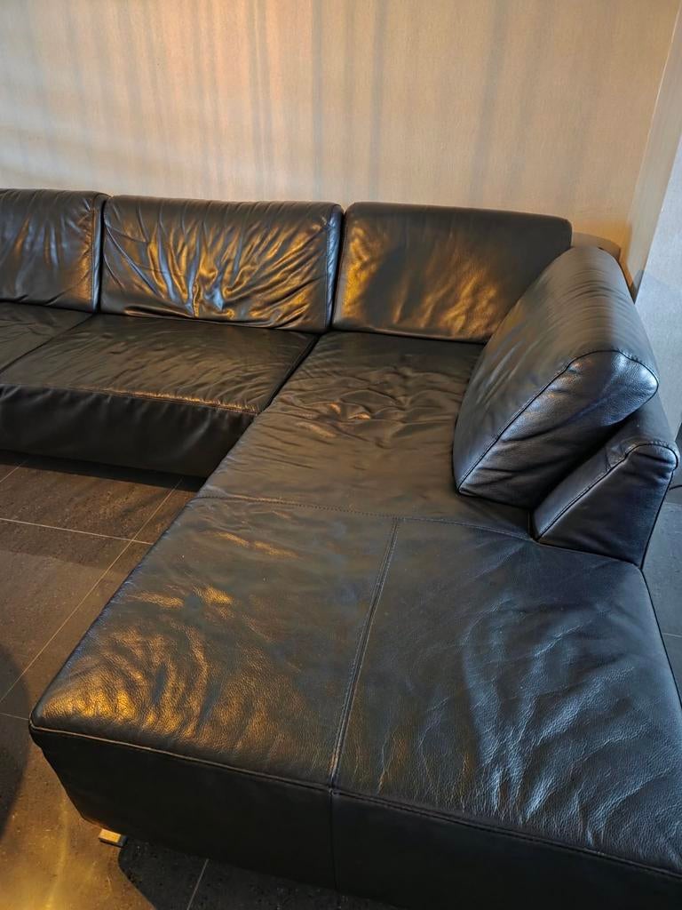 Lederen salon in mooie staat!, Enlèvement, Utilisé, Cuir, Modern