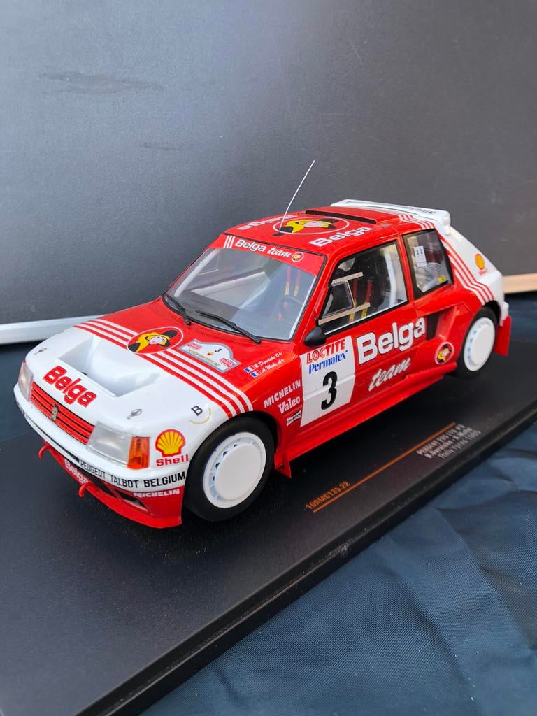 Peugeot 205 24uren rally ieper 1985 belga team michelin, Verzamelen, Merken en Reclamevoorwerpen, Zo goed als nieuw, Ophalen of Verzenden