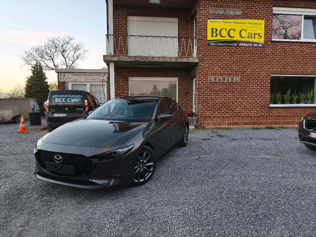 Mazda 3 2.0i 05/2021 31500km, Auto's, Mazda, 4 cilinders, Leder, 5 deurs, Zilver of Grijs