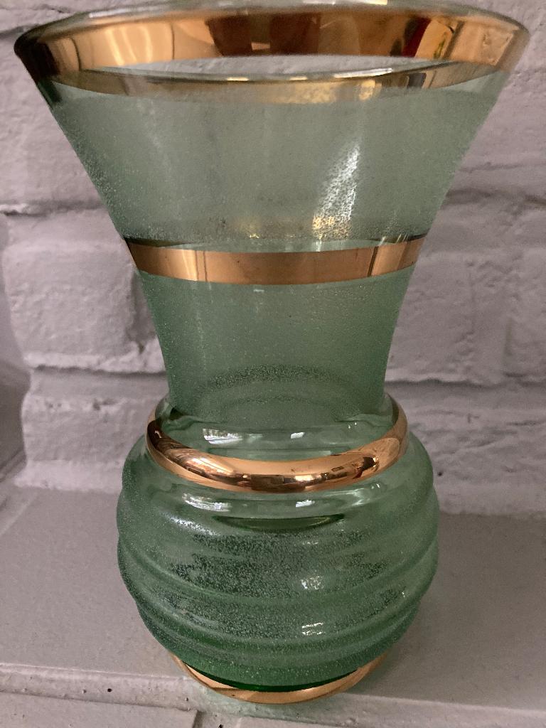 Groen glazen vaas, Antiek en Kunst, Ophalen of Verzenden