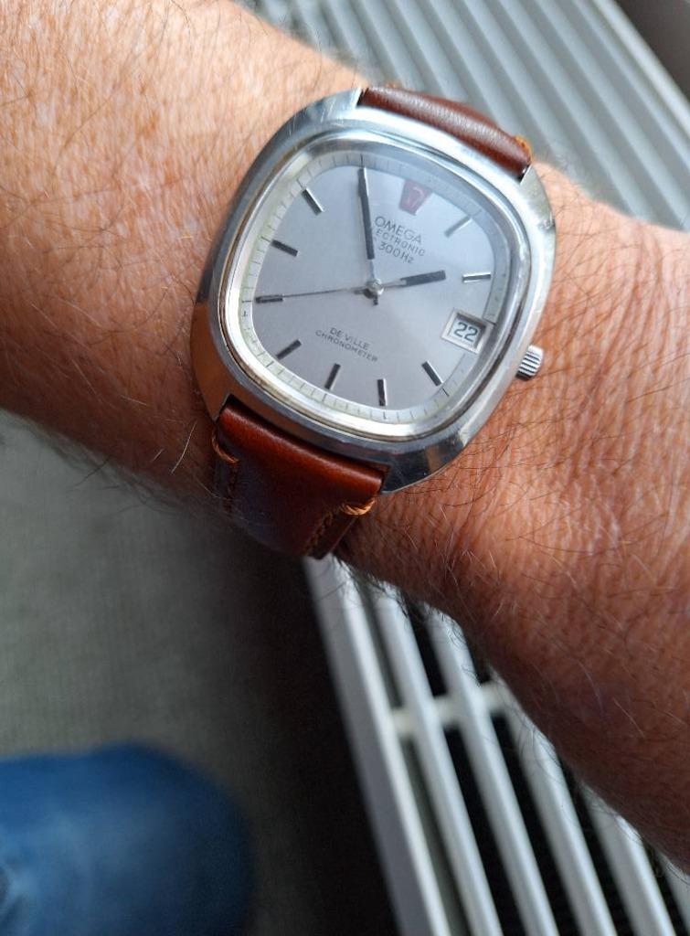 Vintage Omega De Ville, Swiss made, chronometer, quarts️⌚, Staal, Met bandje, Polshorloge, Omega