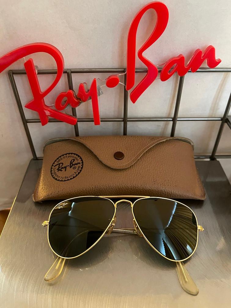 Vintage B&L kleine zonnebril Ray-Ban Aviator 52mm A16, Gebruikt, Zonnebril, Overige kleuren, Ophalen of Verzenden