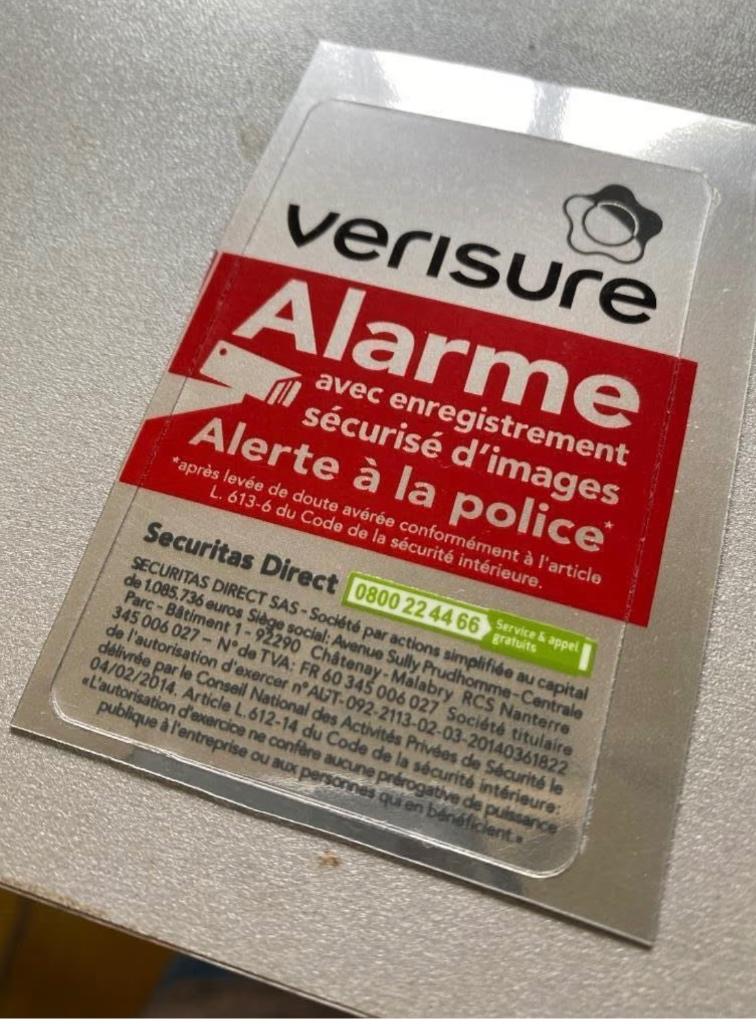 Verisure Securitas direct alarme autocollant, Enlèvement ou Envoi, Neuf, Autres types