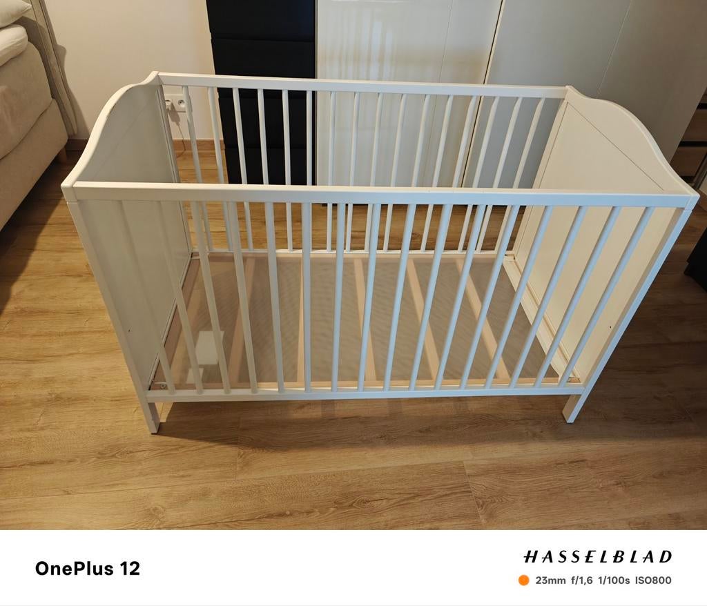 Lit bébé, blanc, 60x120 cm Ikea, Enlèvement, Comme neuf