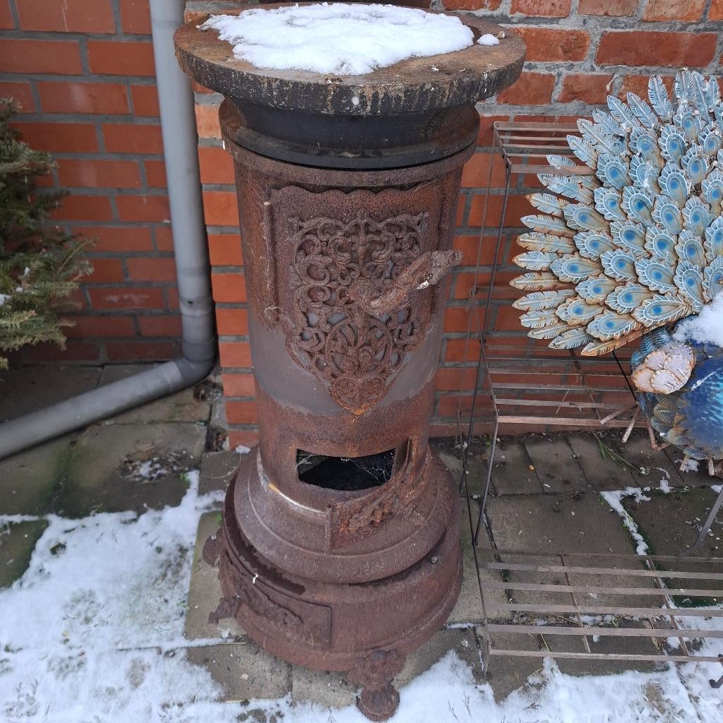 Oud  antiek kacheltje/ duveltje, Huis en Inrichting, Kachels, Ophalen, Gebruikt, Vrijstaand