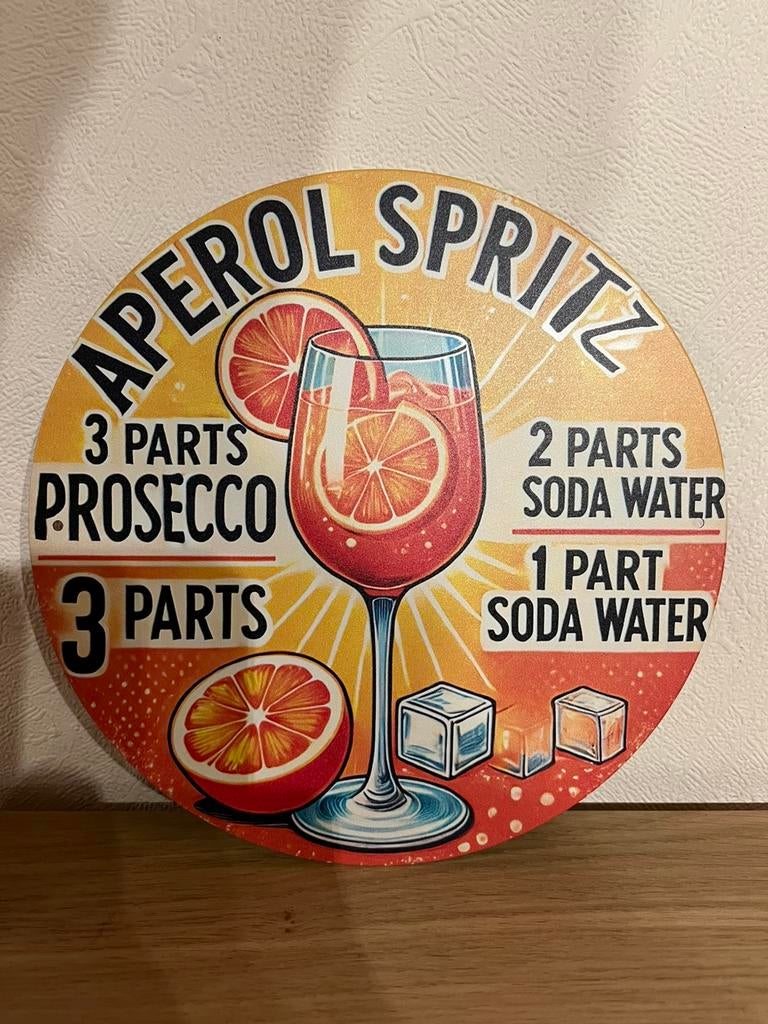 Plaque métallique aperol spritz, Ophalen of Verzenden, Zo goed als nieuw
