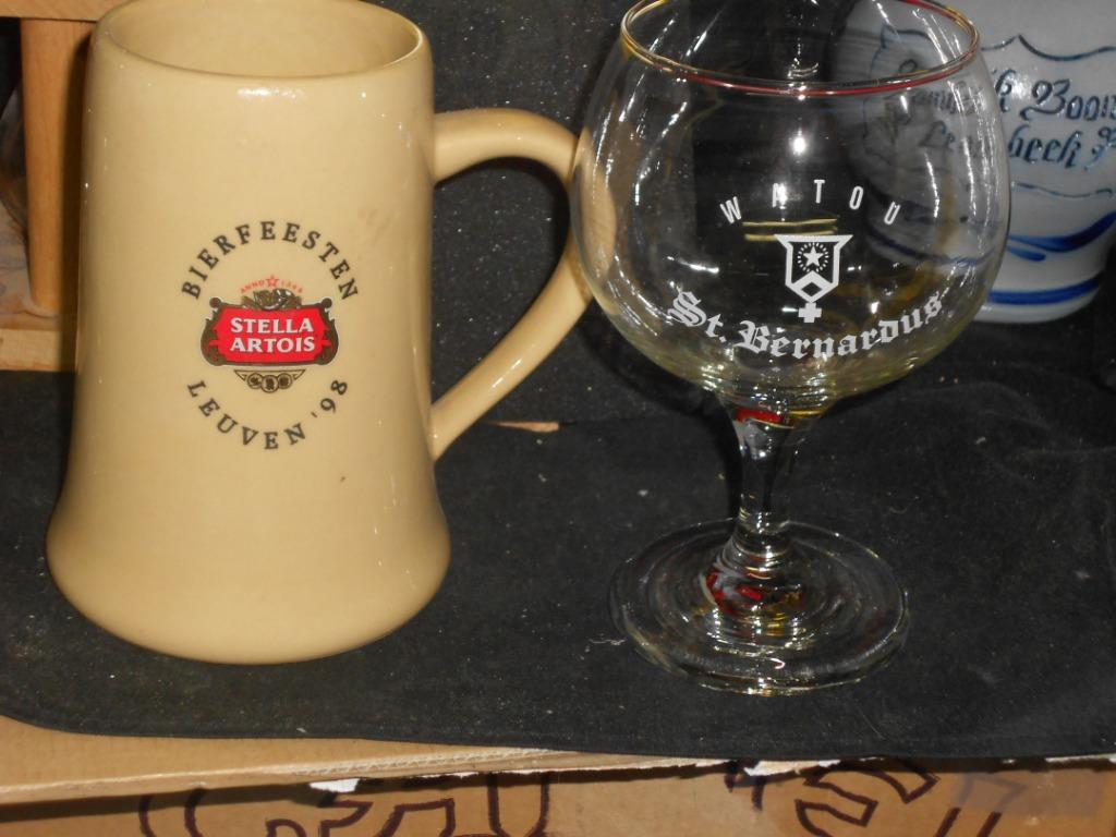Bierglazen.Stella Artois.St.Bernardus Watou.Augustin. D 19, Ophalen of Verzenden, Zo goed als nieuw, Glas of Glazen, Stella Artois