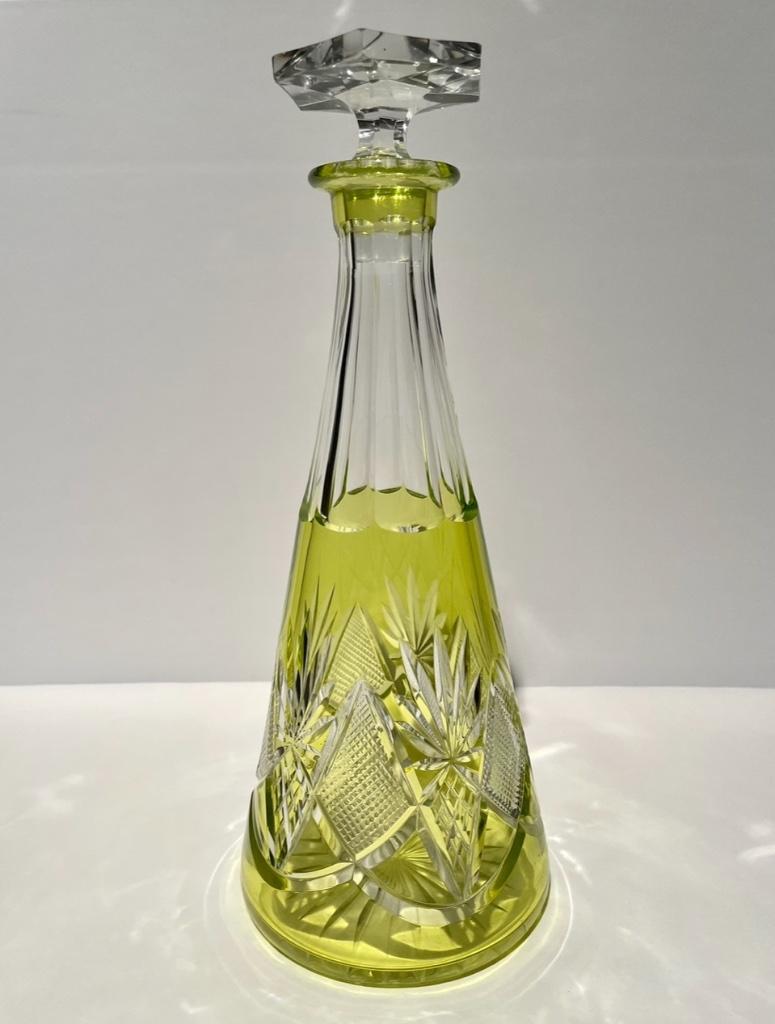 Carafe en cristal antique avec bouchon., Enlèvement ou Envoi