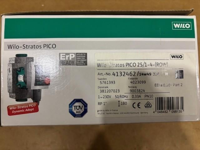 Wilo Stratos Pico 25/1-4 (ROW) circulatiepomp, Enlèvement ou Envoi, Neuf
