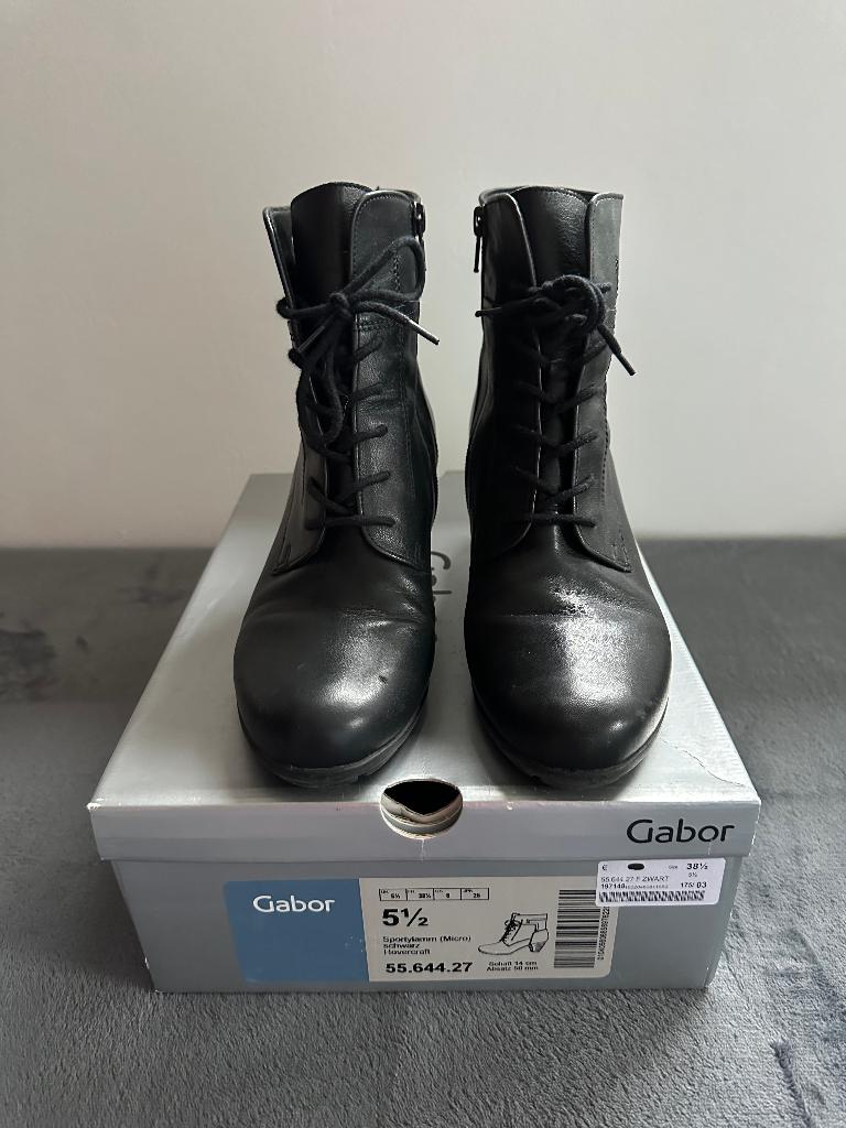 Gabor bottines noires P38,5 en excellent état, Enlèvement ou Envoi, Boots et Botinnes, Porté, Noir
