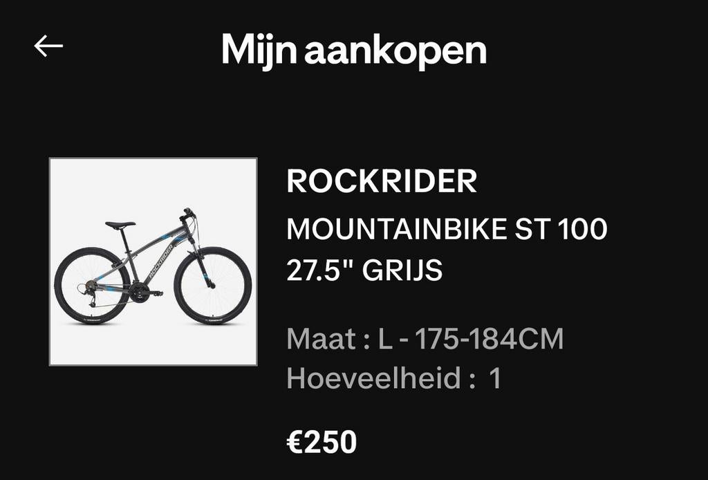 Rockrider ST 100 (size L), Enlèvement