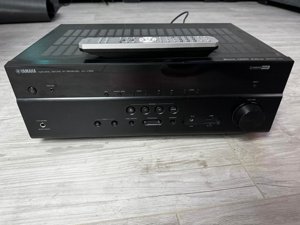 Yamaha RX-V385 versterker 4k hdmi, Overige merken, 7.1-systeem, 70 watt of meer, Ophalen of Verzenden