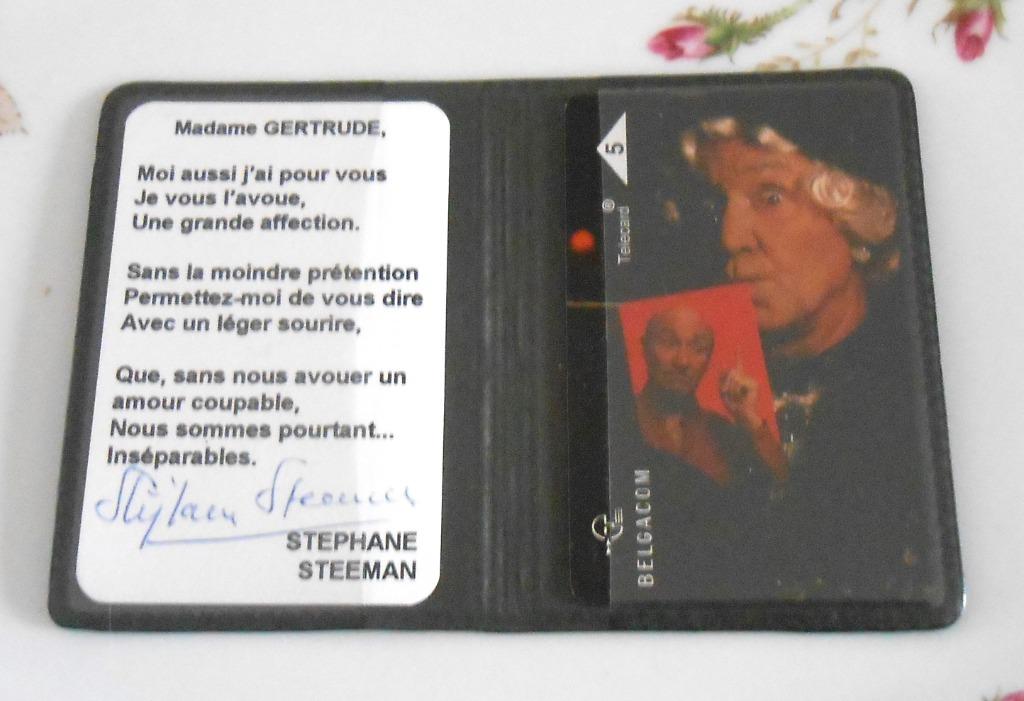 carte de téléphone Belgacom - Stéphane Steeman - Gertrude, Enlèvement ou Envoi