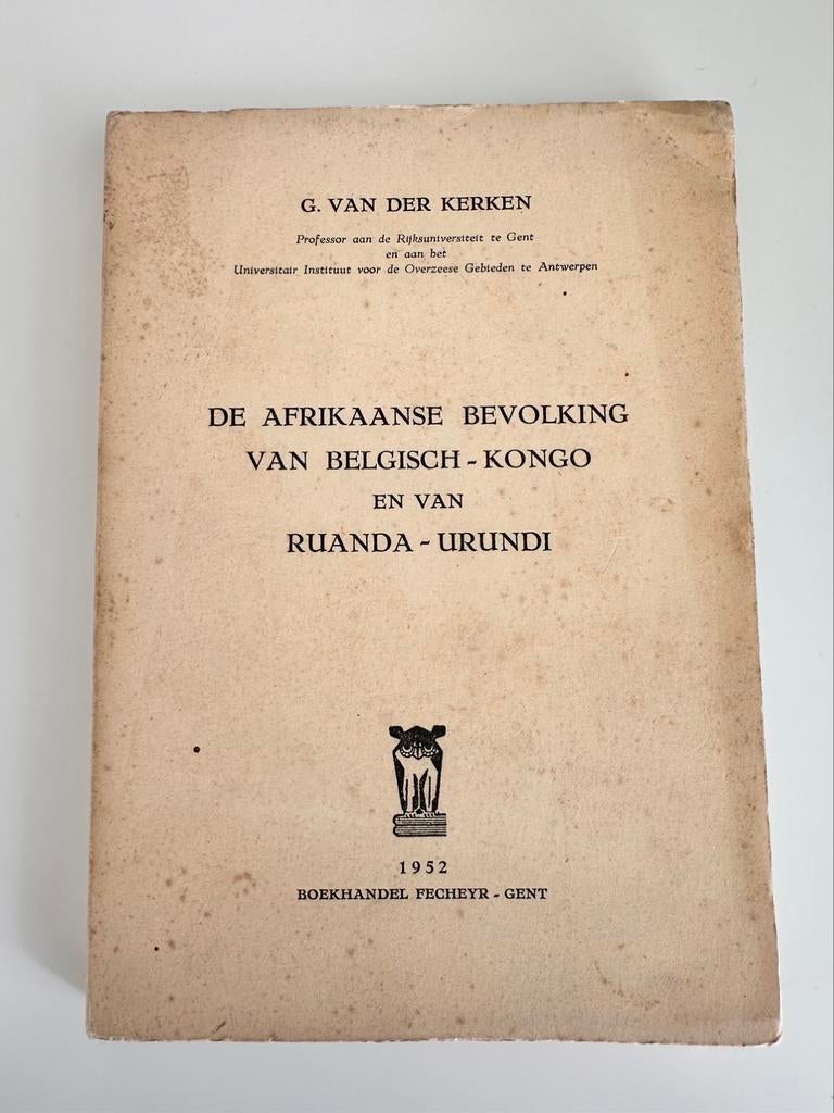 Antropologisch boek bevolking Congo 1952 van Antropoloog, Antiek en Kunst, Verzenden