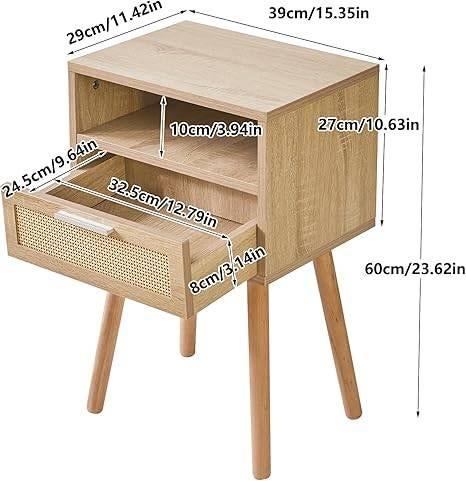 Table de chevet bohème en rotin | LIVRAISON GRATUITE, Neuf, -, -, Envoi