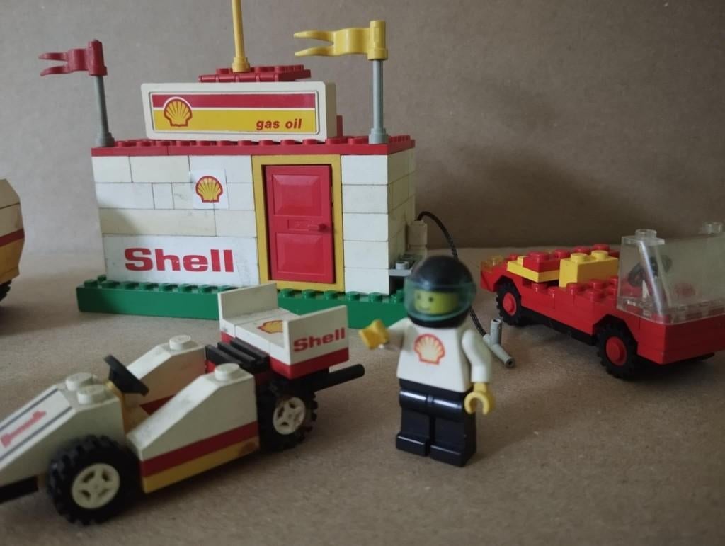Vintage LEGO Shell-voertuigen, 1 gebouw, 2 personages..., Ophalen of Verzenden, Gebruikt, Complete set, Lego