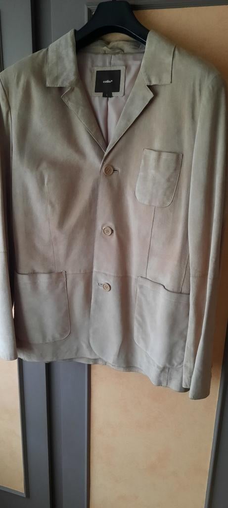 lederen half lange jas heren, Kleding | Dames, Verzenden, Zo goed als nieuw