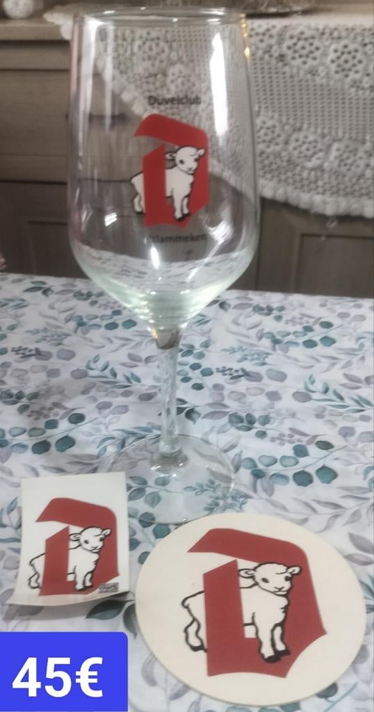 Duvel wijnglas Duvelclub 't Lammeken (1ste), Ophalen of Verzenden, Zo goed als nieuw, Glas of Glazen, Duvel