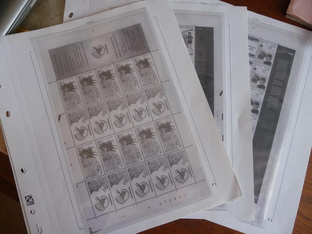 belgie bladen nr F2-F3-F4-F5-F6-F7- met klemstroken 1.60 eur, Postzegels en Munten, Ophalen of Verzenden