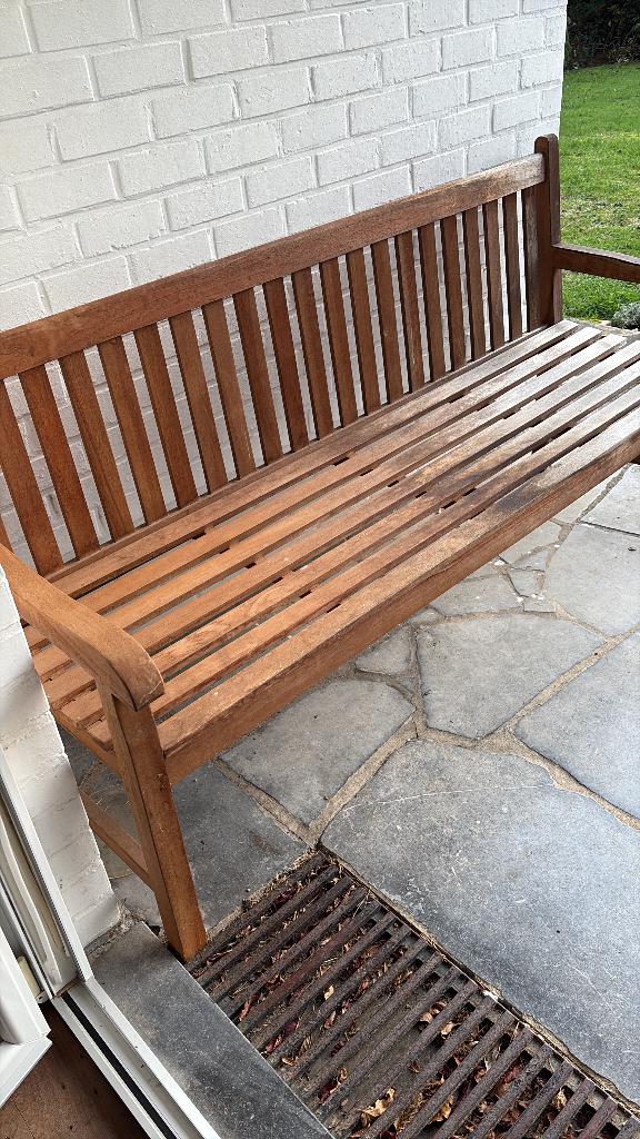 Deux bancs en bois pour jardin, Tuin en Terras, Tuinbanken, Gebruikt, Hout, Ophalen