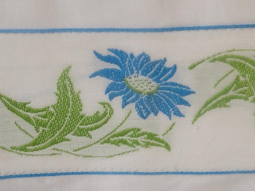 Drap de lit coton percale 2,20x2,75/galon brodé/vintage/neuf, Maison & Meubles, Enlèvement ou Envoi, Neuf, Deux personnes, Drap-housse ou Taie d'oreiller