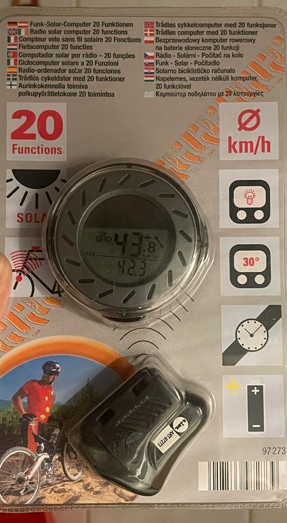 Ordinateur vélo 20 fonctions alimentées à l'énergie solaire, Enlèvement ou Envoi, Neuf