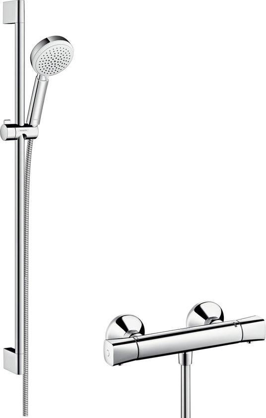 Hansgrohe douchekraan + stang + sproeier Crometta 100, Doe-het-zelf en Bouw, Sanitair, Ophalen of Verzenden, Nieuw, Chroom, Douche