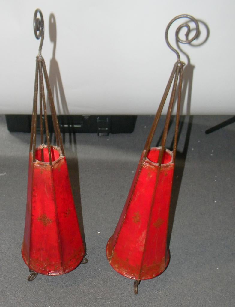 2 lampes marocaines en peau, Enlèvement, Comme neuf, Marocain