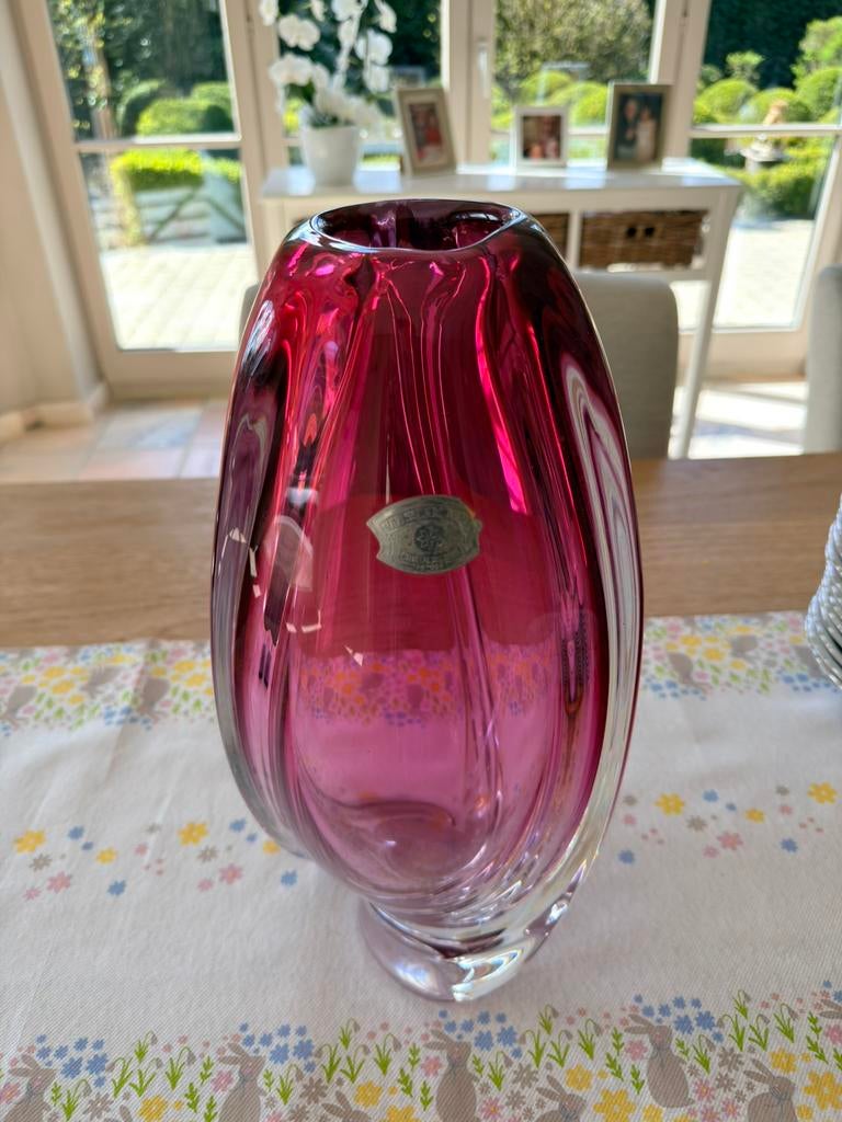 Val Saint Lambert kristallen vaas 38 cm, Antiek en Kunst, Ophalen