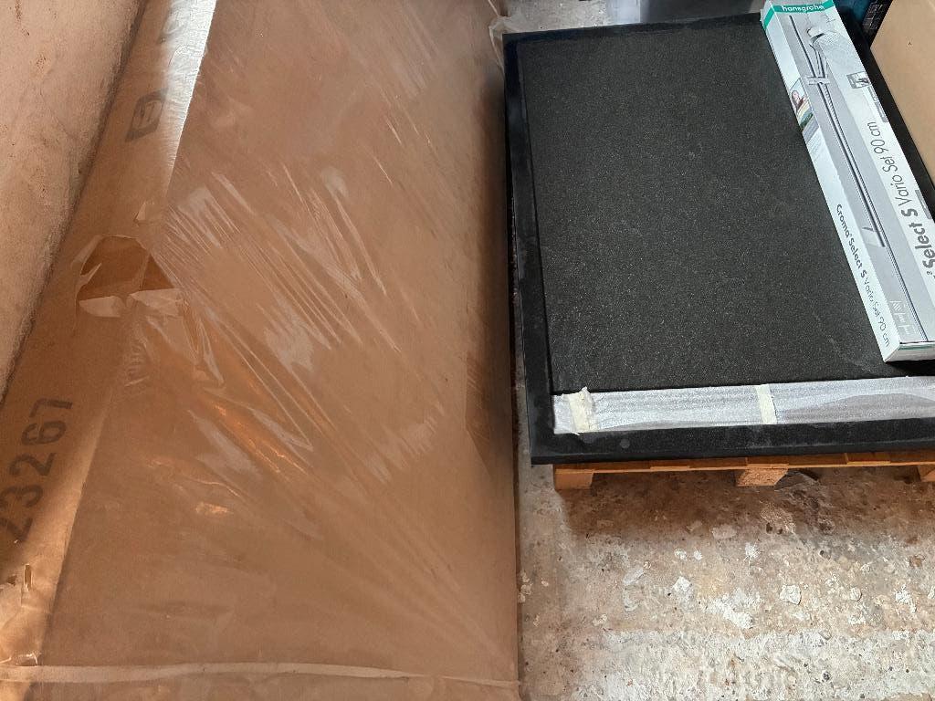 Douche en pierre naturelle avec paroi en verre 120x90, Enlèvement, Comme neuf