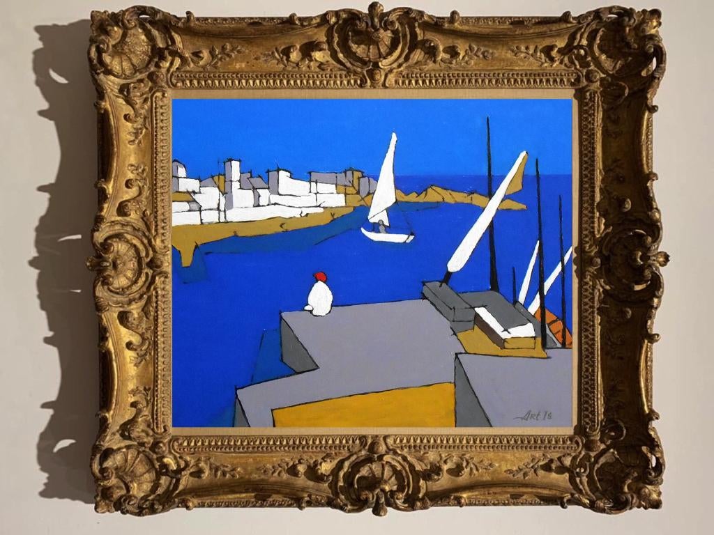 "Ergens aan de kust..."  Schilderij, Verzenden