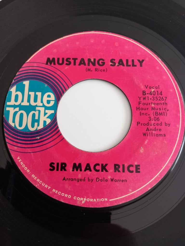 SIR MACK RICE. MUSTANG SALLY .60S USA 45T, Cd's en Dvd's