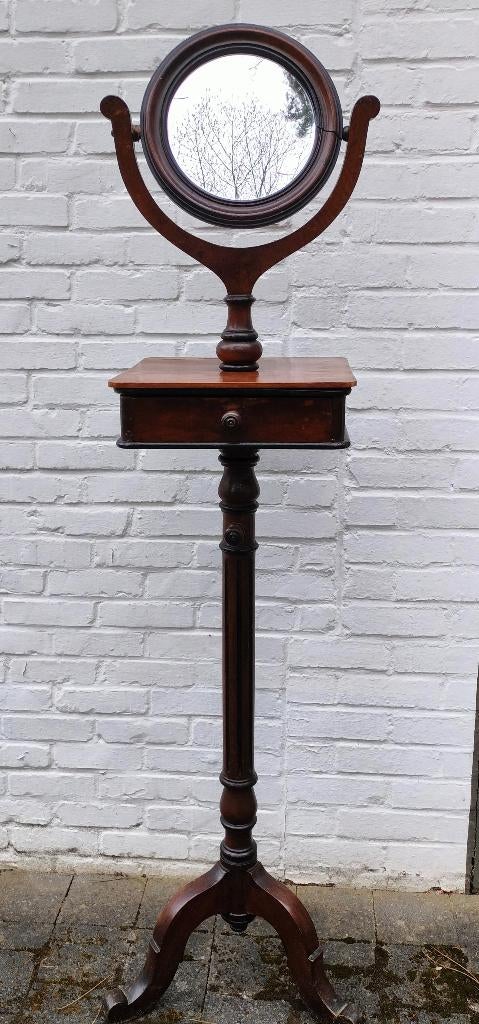 Scheerstandaard. Spiegel. Herenkapper. Engels. Antiek. 1920., Enlèvement
