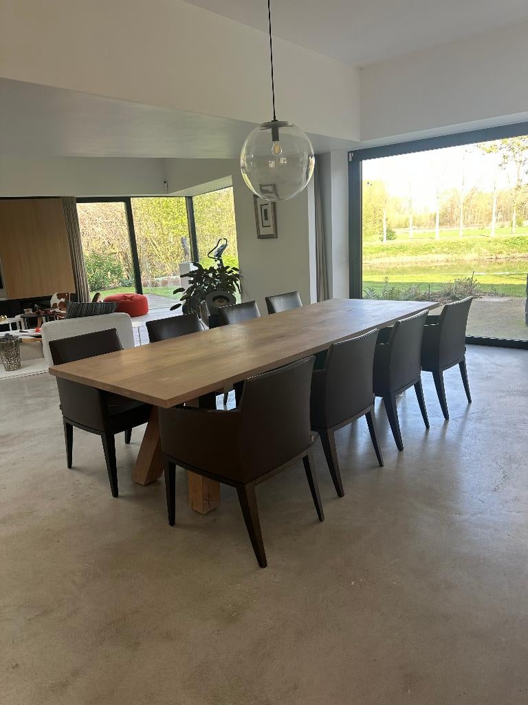 Design eiken tafel, Huis en Inrichting, Tafels | Eettafels, Ophalen, Design, Eikenhout, 200 cm of meer