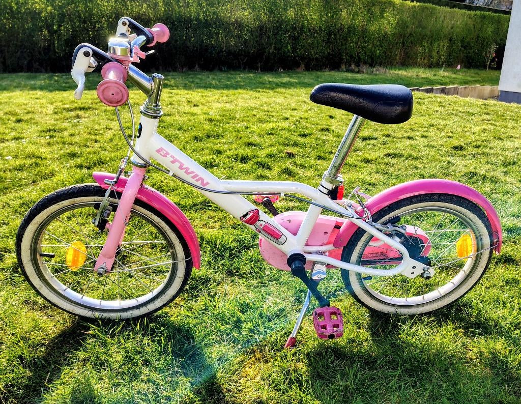 16 INCH FIETS 4-6 JAAR OUD 500 DOCTO GIRL B'TWIN, Ophalen, Gebruikt, Handrem, BTwin Décathlon
