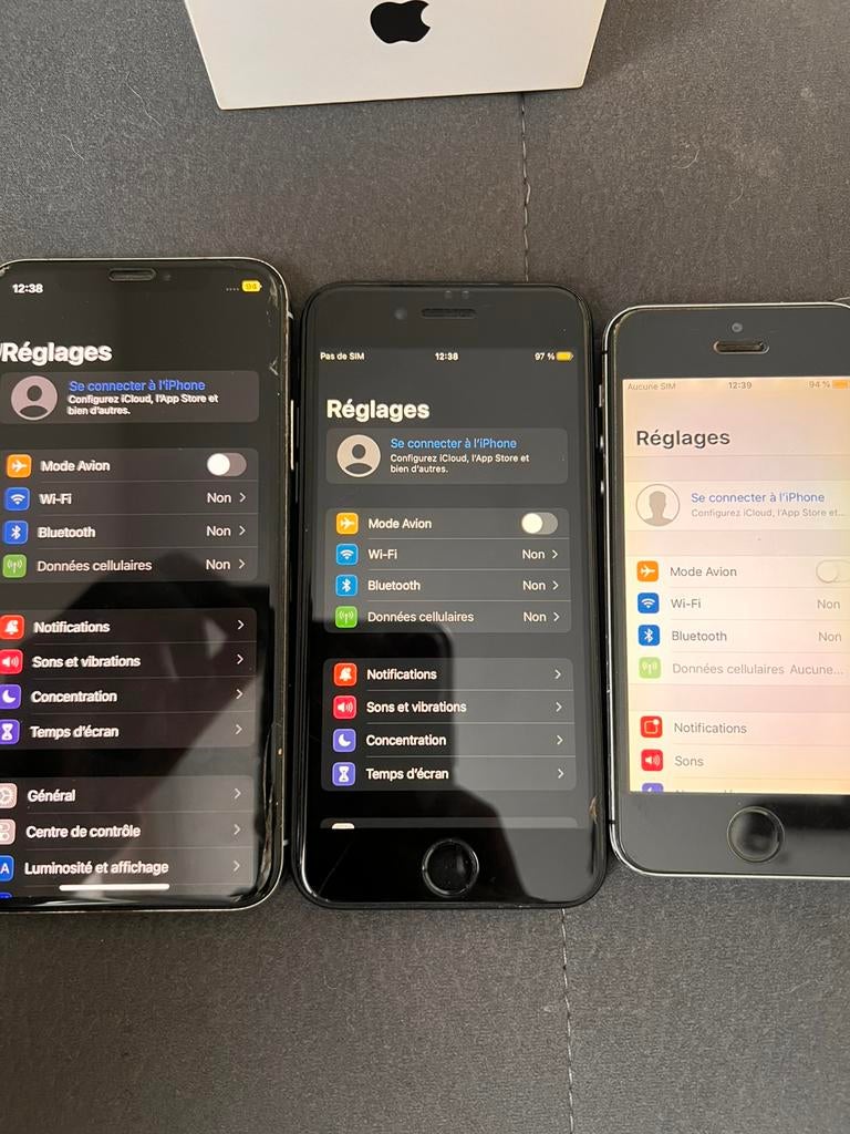 lot de 3 iPhone X - 7 - 5S, Télécoms, Téléphonie mobile | Apple iPhone, Utilisé, Autres modèles, Enlèvement ou Envoi