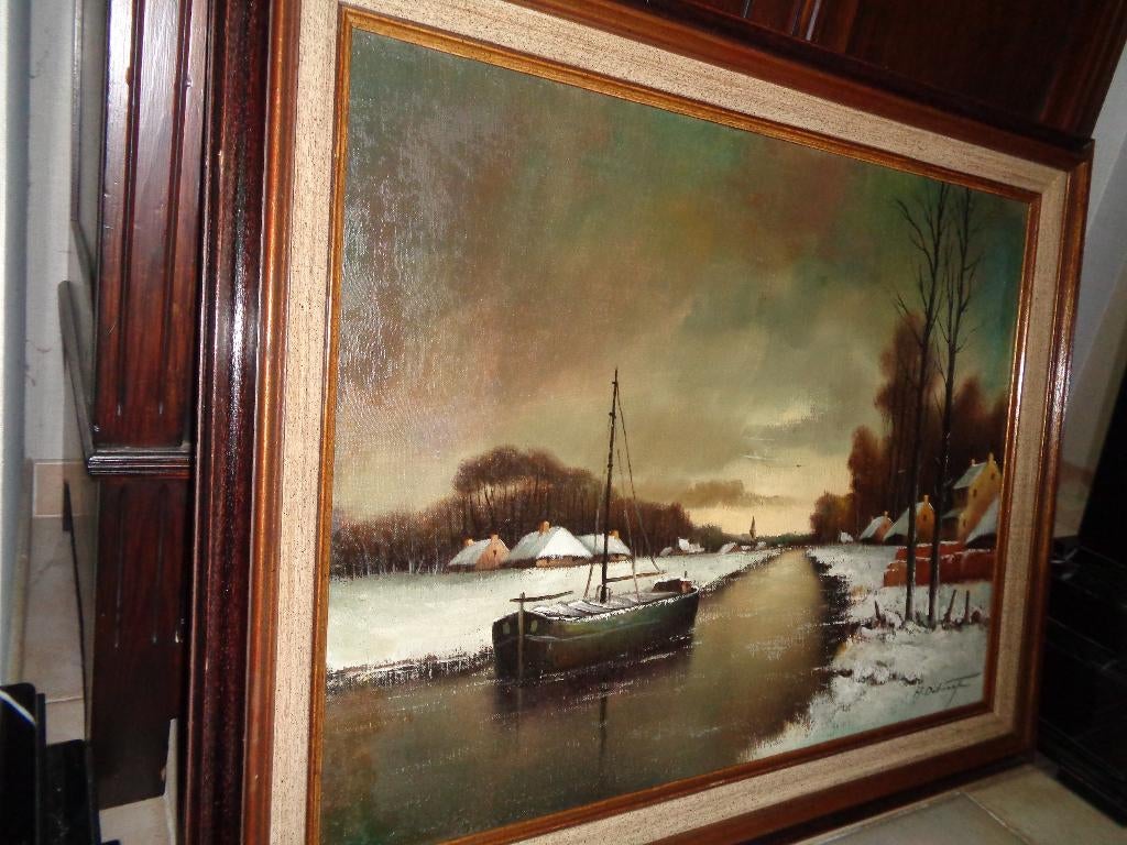 H.Debeuf -Prachtig groot schilderij -Vermeld in PIRON, BAS.., Ophalen of Verzenden