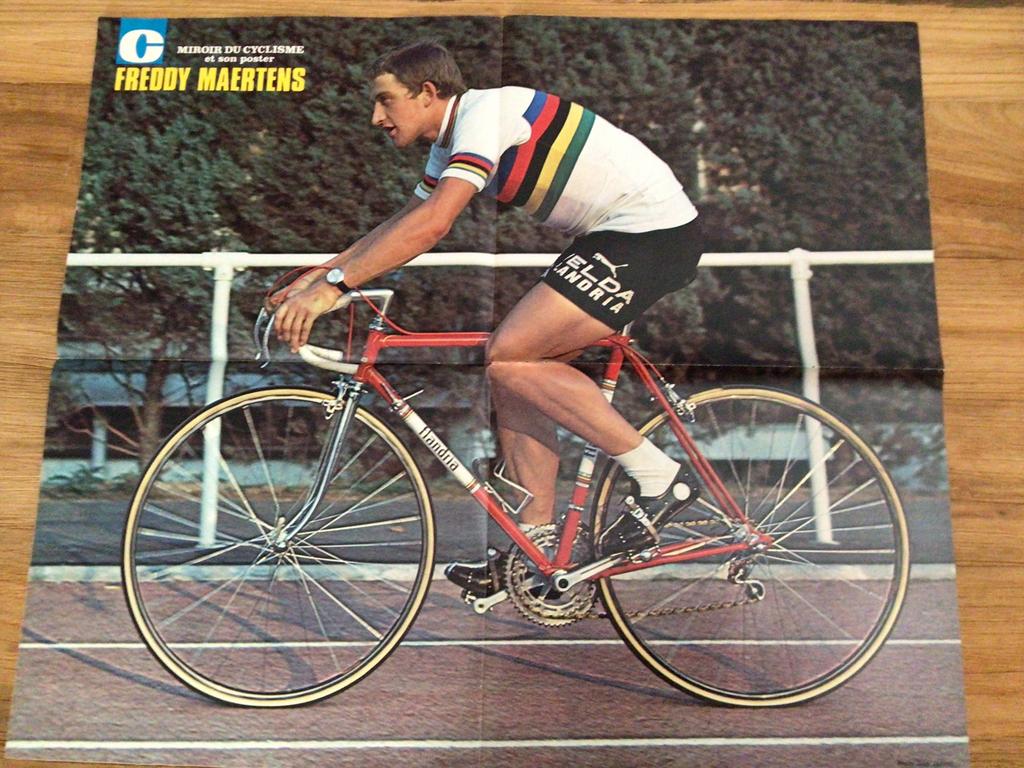 Wielerposter wk team flandria freddy maertens, Verzenden, Zo goed als nieuw